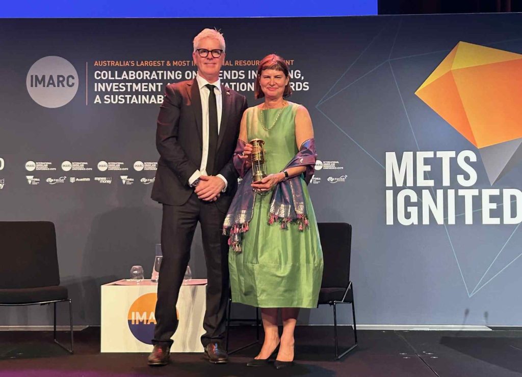 IMARC Event Director Paul Phelan presented the award to Elizabeth Lewis-Gray during the Gala dinner on the last day of IMARC